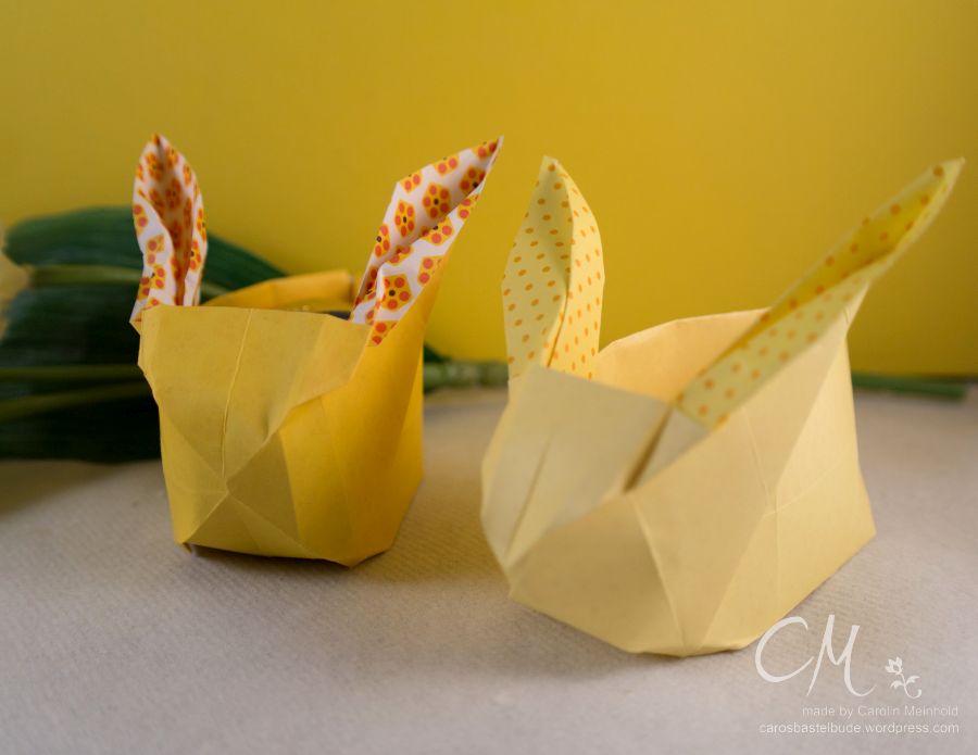 Caros Bastelbude: Osterhasenkörbchen Origami