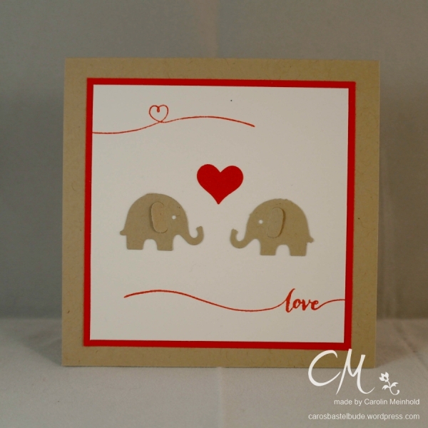 Caros Bastelbude: Glückwunschkarte zur Hochzeit °1, Elefanten von Martha Steward, Hello Life #StampinUp #Hochzeit